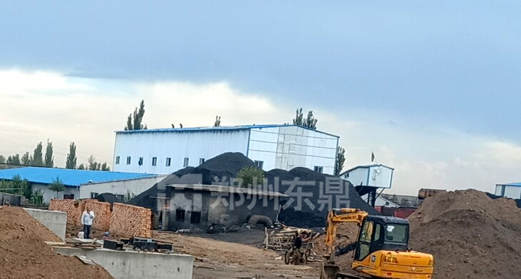 煤泥烘干機基礎施工現場
